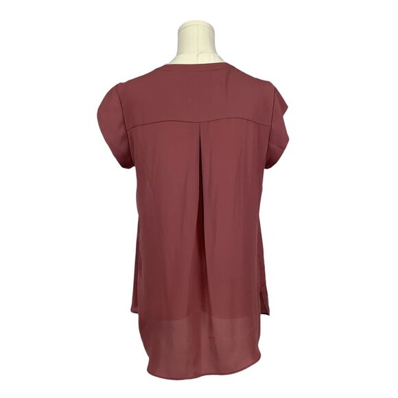 R Essentials Cap-Sleeve Blouse with Split Neckline - Picture 3 of 5